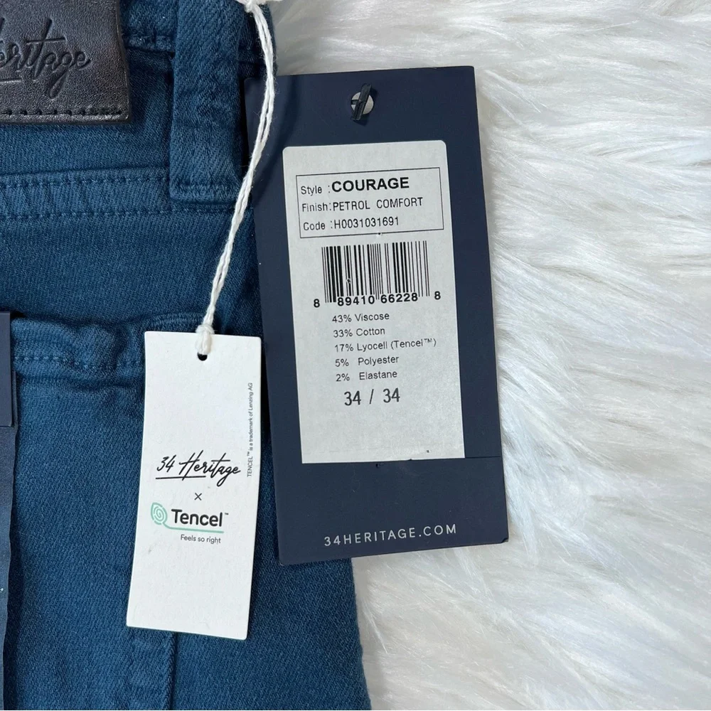 NWT 34 Heritage Courage Straight Leg‎ Pants in Petrol Comfort